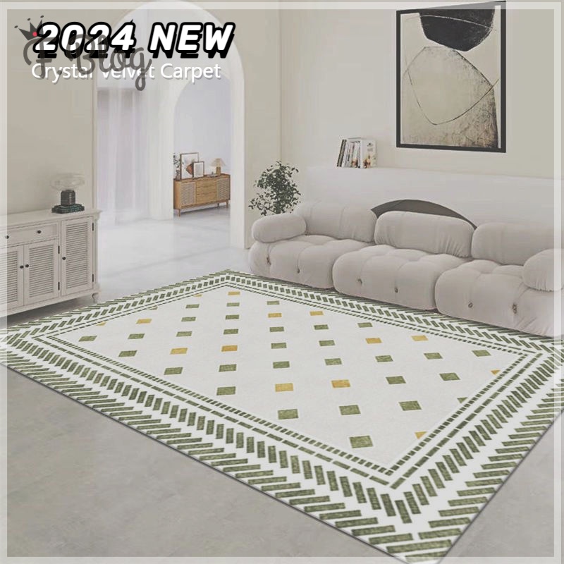 【F.B家居】 大尺寸北歐綠色簡約ins風地毯客廳沙發茶几毯輕奢高級網紅臥室床邊地墊