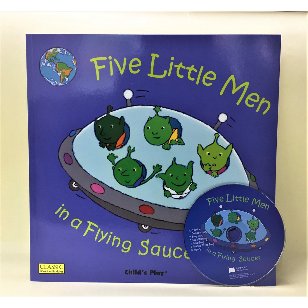 Five Little Men In A Flying Saucer (1平裝+1CD)(韓國JY Books版) Saypen Edition 廖彩杏老師推薦有聲書第4週/Dan Crisp【禮筑外文書店】