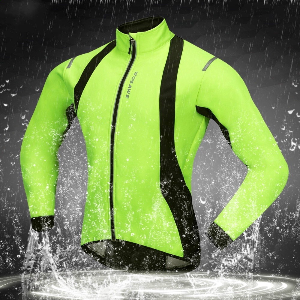 防水反光保暖抓絨夾克男士自行車自行車外套冬季衣服騎行風衣服裝