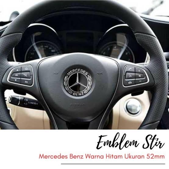 Hitam Mercedes Benz Mercy 52mm 方向盤方向盤標誌黑米星