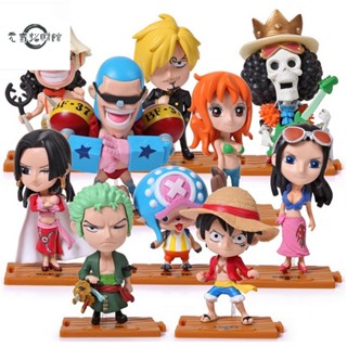 元氣招財 10款整套 海賊王 One Piece 路飛 山治 索隆 女帝 烏索普 喬治 羅賓 娜美Q版公仔人偶模型玩具娃