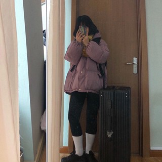 蔓莎💞2023短款加厚棉服棉衣女韓系寬鬆羽絨棉學生麵包服冬外套 超厚 保暖棉服