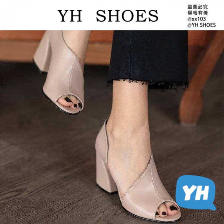 YH SHOES專櫃速發魚口高跟鞋 厚底涼鞋女 魚口涼鞋 魚口鞋 楔型鞋 36-42碼 大尺碼女鞋肥腳女歐美粗跟羅馬涼鞋