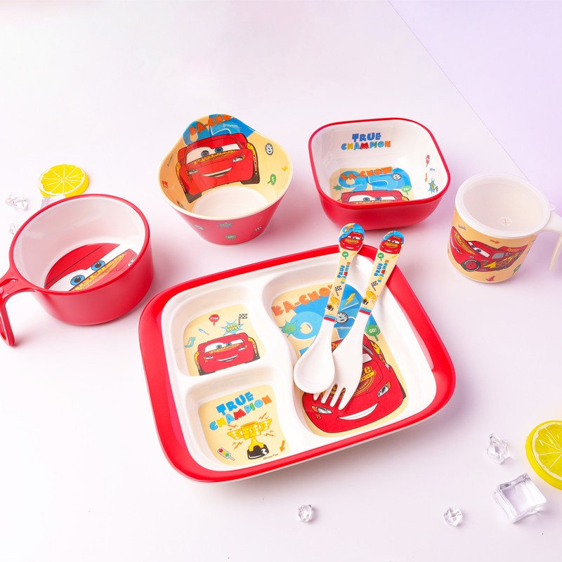 Disney兒童餐具勺子叉子餐盤喝粥湯碗冰雪奇緣麥昆汽車2023新款