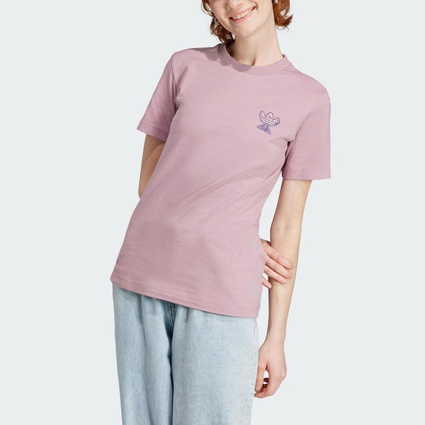 Adidas Graphic Tee IN4127 女 短袖 上衣 T恤 亞洲版 休閒 純棉 舒適 日常 穿搭 粉紫