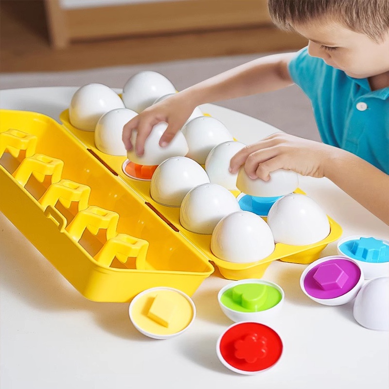 台灣現貨🧸形狀配對 形狀配對玩具 仿真雞蛋 形狀配對 聰明蛋 聰明蛋 益智玩具 形狀認知 早教玩具 仿真玩具