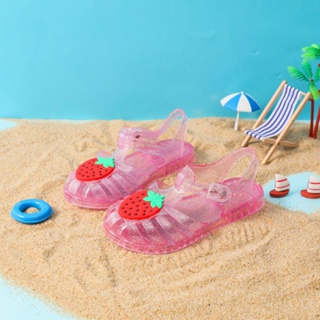 兒童鞋寶寶涼鞋果凍PVC軟底公主水晶卡通沙灘羅馬涼鞋