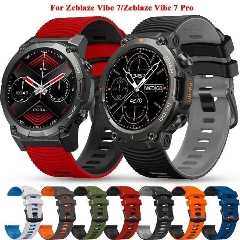 22 毫米運動矽膠錶帶適用於 Zeblaze Vibe 7 Pro Stratos 2 3 Btalk 2 Lite 錶