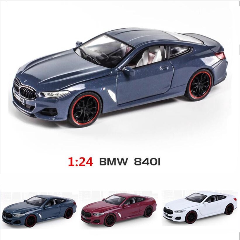 BMW 1:24寶馬840i壓鑄車合金車模聲光迴力車模型收藏汽車玩具
