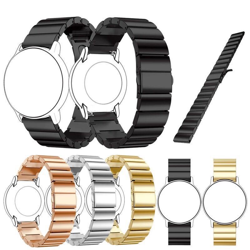 【20mm通用】三星Gear Sport手錶錶帶 華為honor es錶帶 金屬快拆錶帶一株平扣表帶