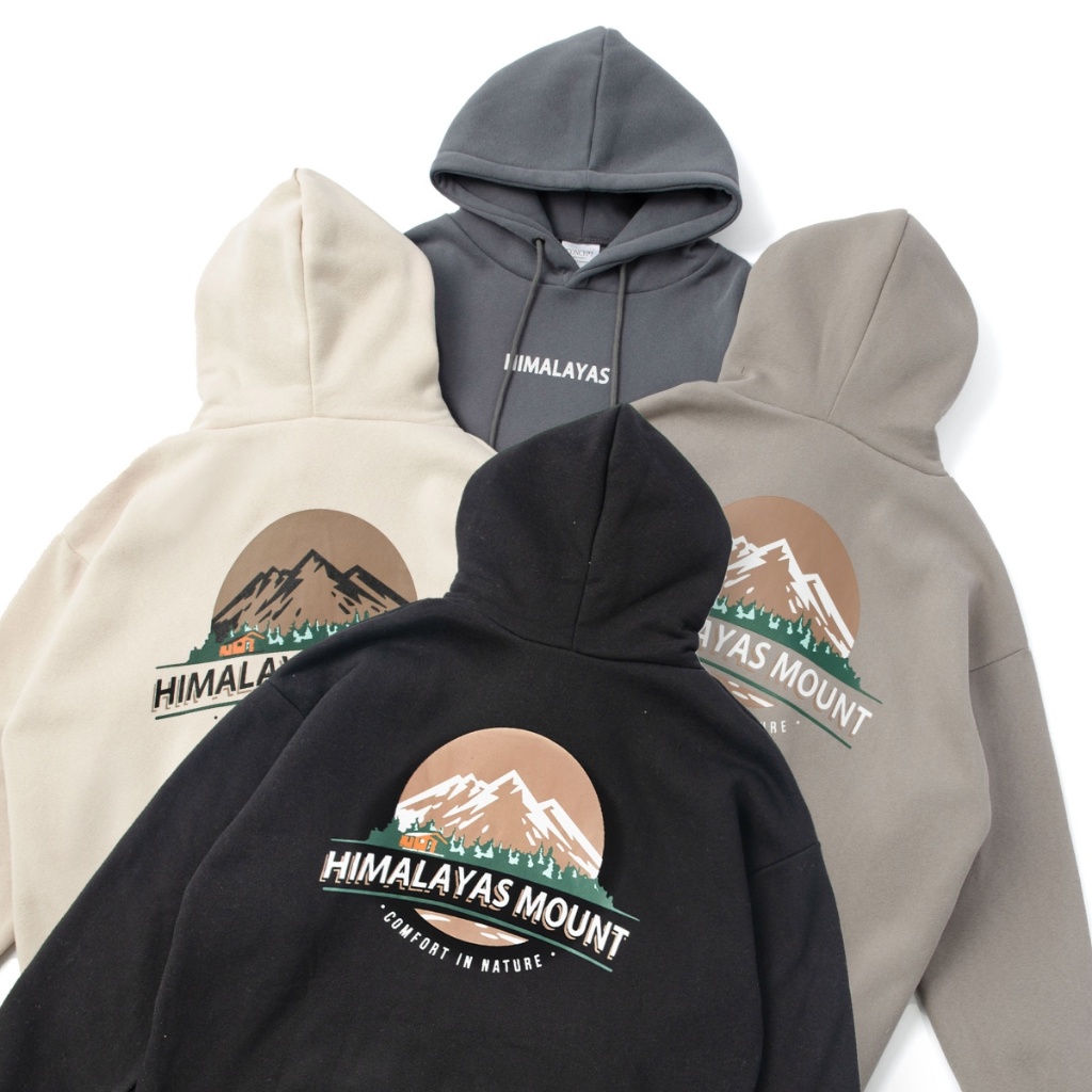 [免運] Urban Outdoor 雪山山脈HIMALAYAS內刷毛保暖 喜馬拉雅山 印花連帽T恤 帽T