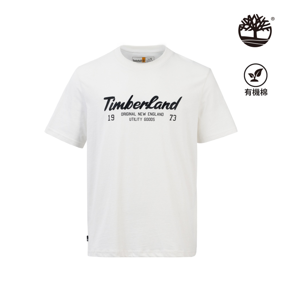 Timberland 男款復古白手寫體Logo短袖T恤|A6GD9CM9