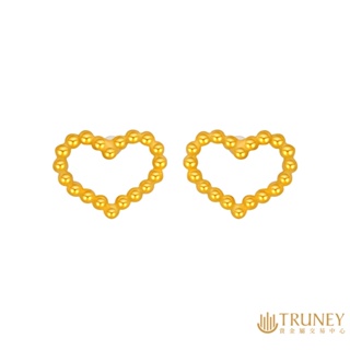 【TRUNEY貴金屬】鏤空愛心純金耳環