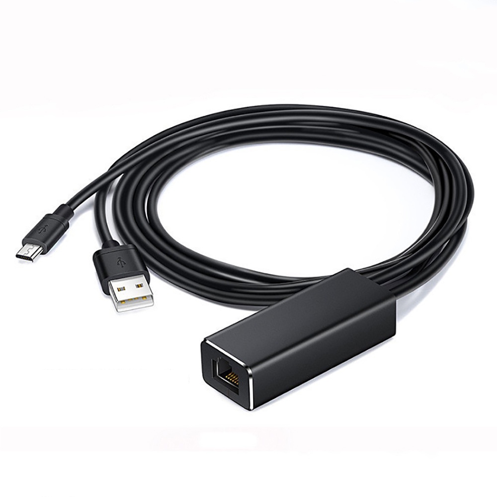 以太網適配器兼容 Fire TV Stick Micro USB 到 RJ45 以太網網絡適配器,帶 USB 電源線