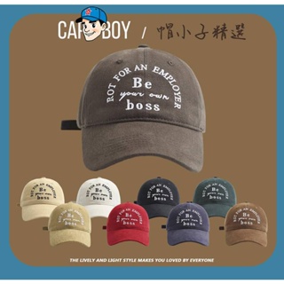 CAP BOY™️帽小子 CB061 草寫設計 Be Boss 英文刺繡 棒球帽 加大加深 鴨舌帽 大頭圍 帽子 電繡