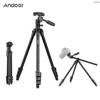 Andoer Q160HA 專業視頻三腳架水平安裝重型相機三腳架,帶 3 向雲台,適用於 DSLR Ca Came-10