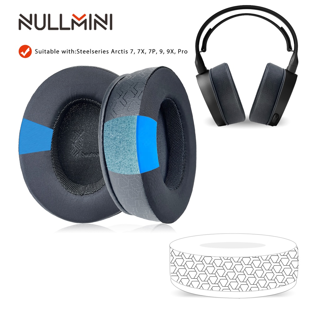 Nullmini Steelseries Arctis Pro、7、7X、7P、9、9X 耳機耳罩耳墊頭帶替換冷卻凝膠耳