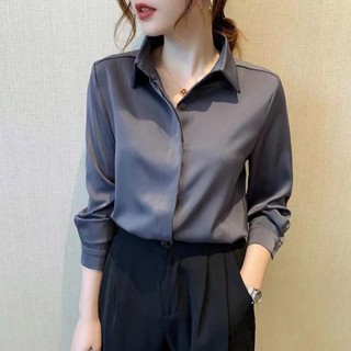 雪紡襯衫女設計感小眾早秋女裝2025年新款高階襯衣氣質職業裝上衣襯衫寬鬆襯衫大尺碼襯衫
