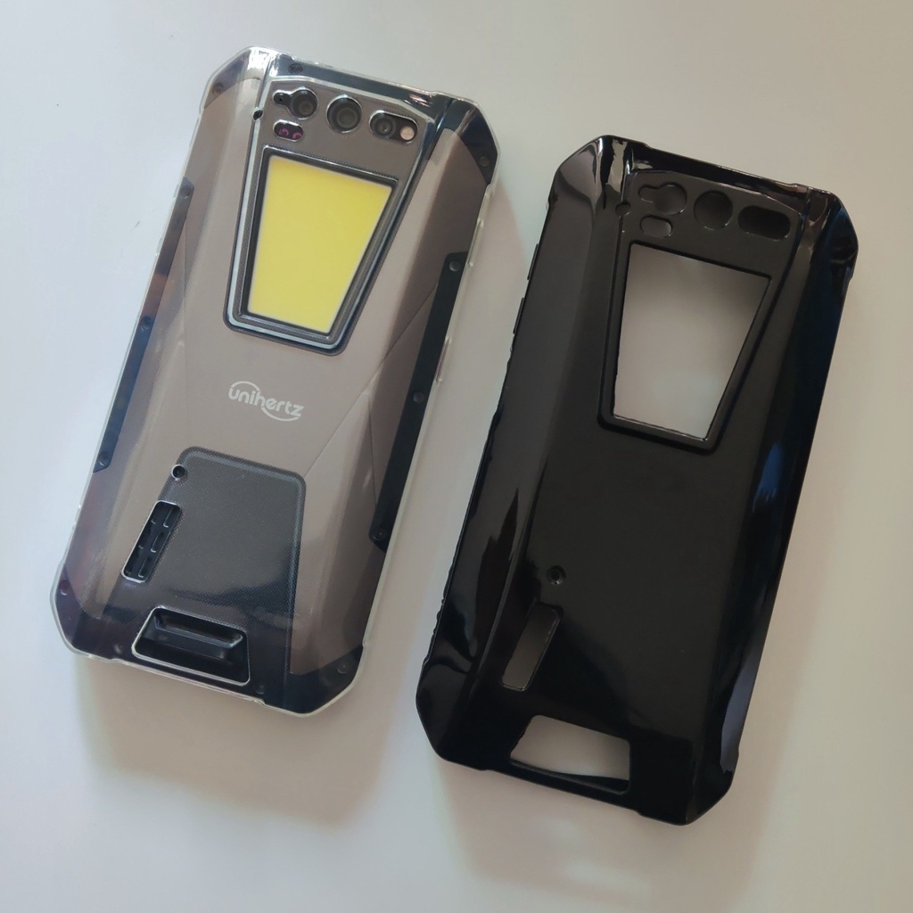全包矽膠保護套適用於Unihertz Tank/Tank2手機殼保護套光面黑/透明素彩繪材皮套TPU
