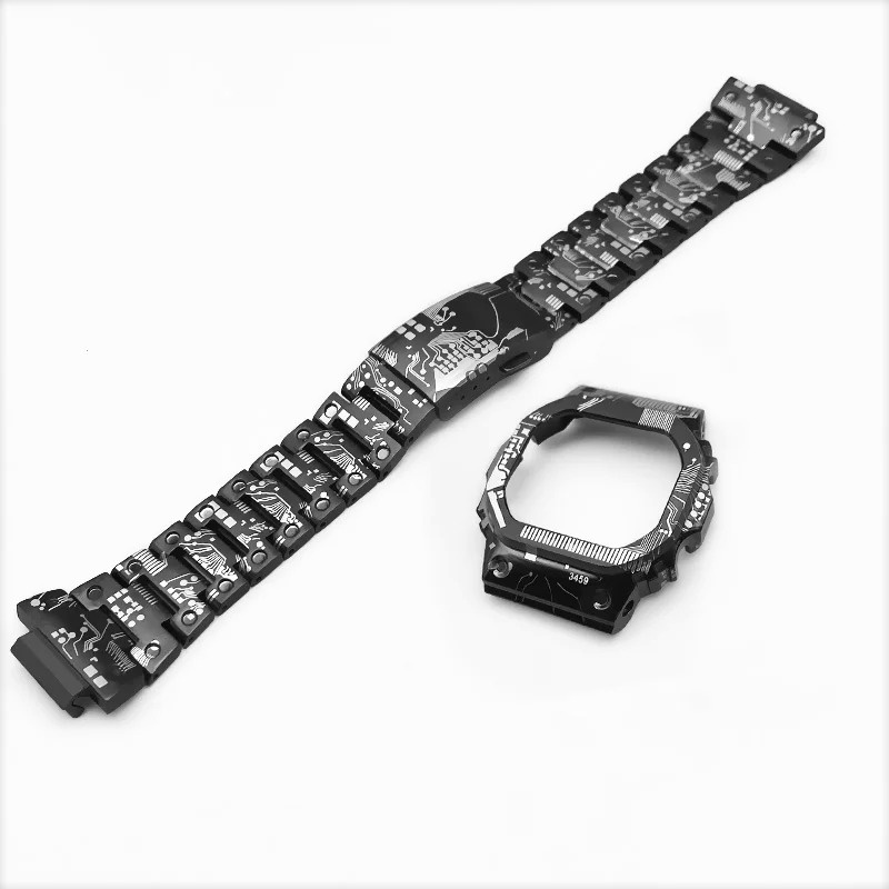 特殊型號電路板鈦合金錶帶錶帶和錶殼金屬適用於 DW-5600 GW-B5600 GW-M5610 G-5600E ​Gw