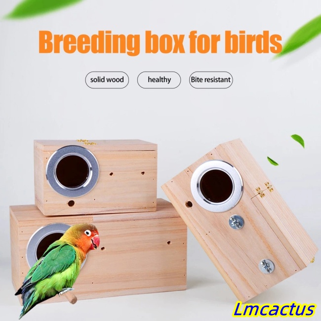 Lmcactus 木製鳥巢戶外花園裝飾繁殖箱鸚鵡鸚鵡鸚鵡等小鳥