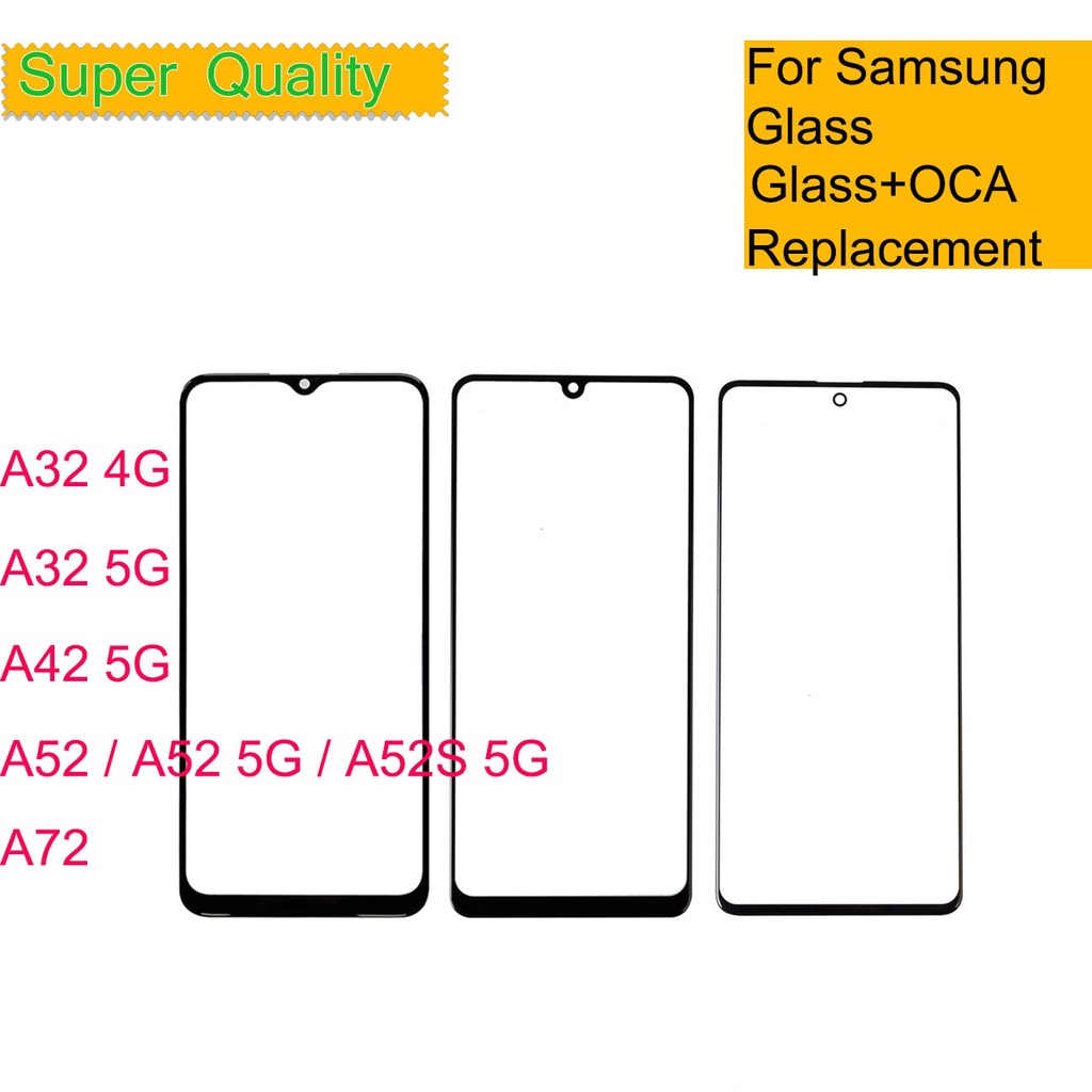 SAMSUNG 更換三星 Galaxy A52 A52S 5G A72 觸摸屏面板前外玻璃 LCD 鏡頭 A32 A42