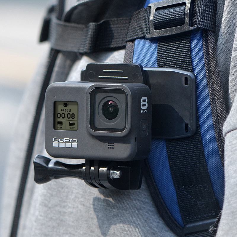 Gopro背包夾hero11/9/6運動相機雙肩包固定支架360度可旋轉書包夾