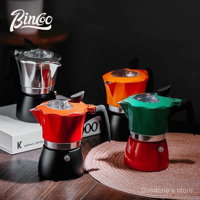 bincoo撞色摩卡壺意式手衝咖啡陶爐套裝傢用咖啡機過濾進口單閥