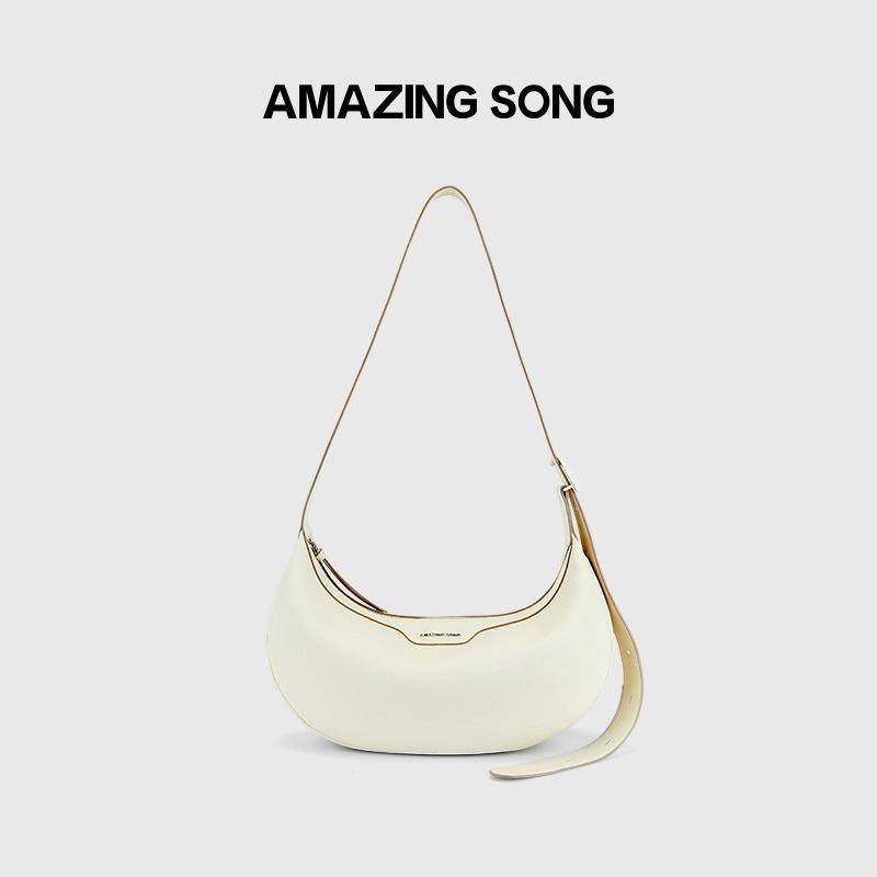 【現貨】Amazing Song半月包包女春夏新款小眾設計軟牛皮馬鞍包質感斜背包