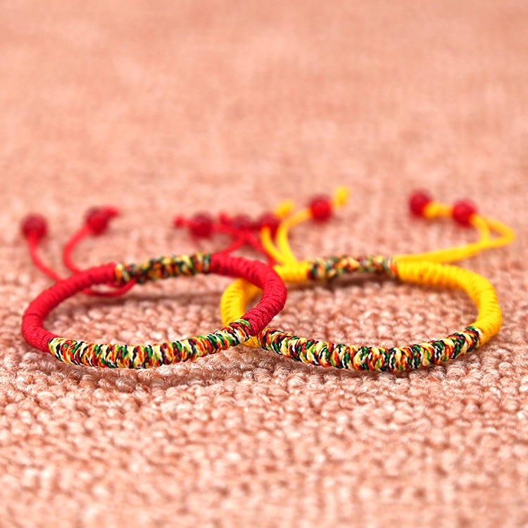 編織五彩繩紅繩手鍊 五色線金剛結手鍊 本命年手繩男女款飾品