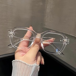 時尚新款方形藝文眼鏡架復古女士男士透明防藍光眼鏡框流行電腦手機眼鏡