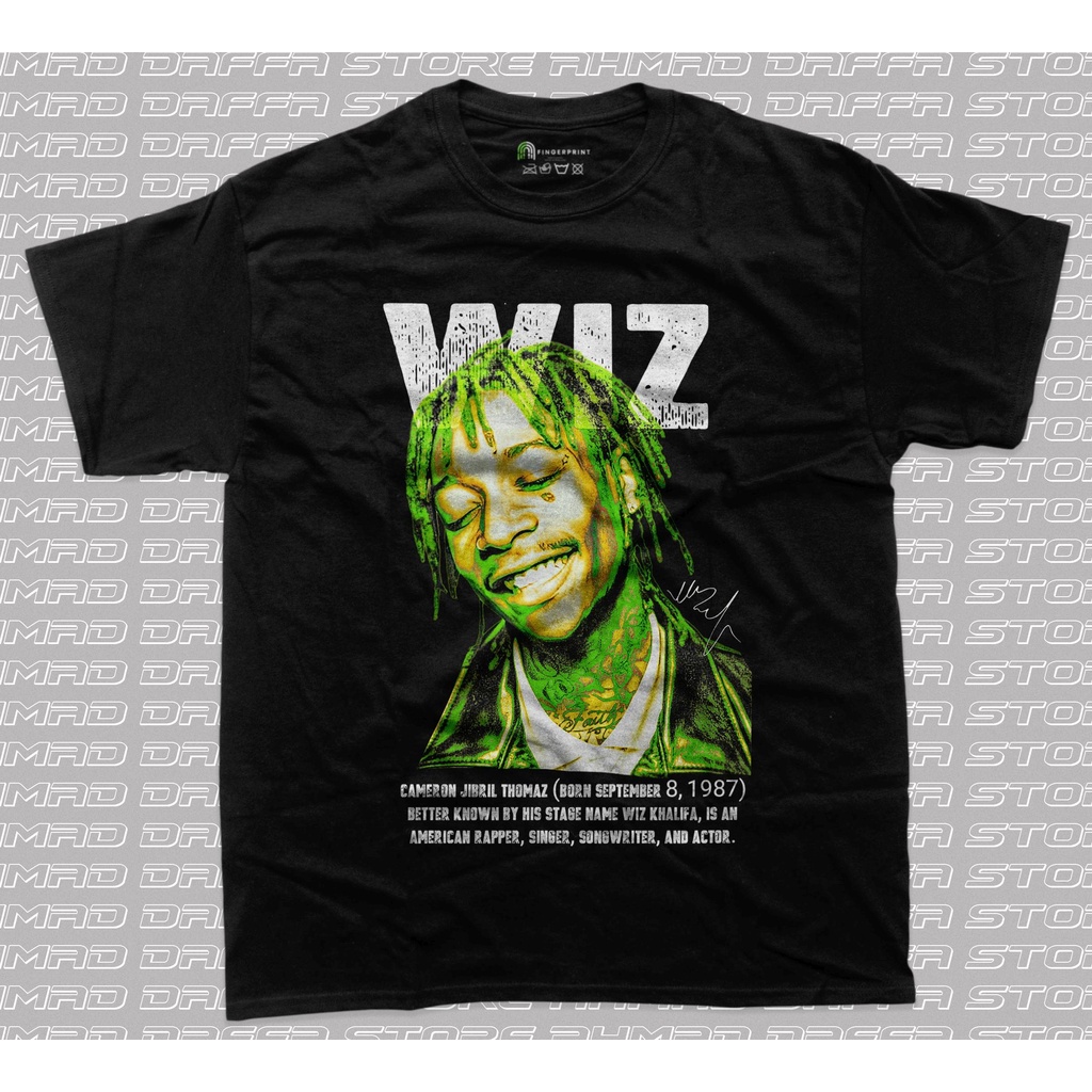 復古 Wiz Khalifa 頭 T 恤 T 恤復古棉精梳 24 年代