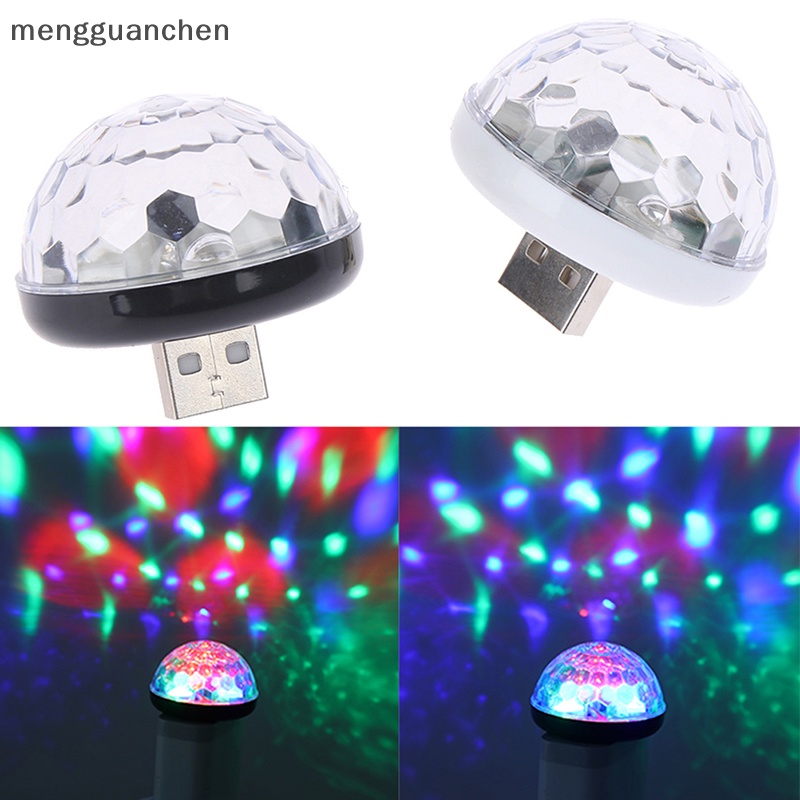 [猛冠辰]1x 車載 USB RGB 迷你車內氛圍霓虹燈七彩音樂 LED 裝飾燈 [TW]