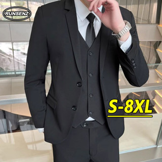 S-8XL 韓版基本款大尺碼西裝外套男 雙排扣夾克衫 商務西裝 男生工作上衣 高階男裝 加大尺碼