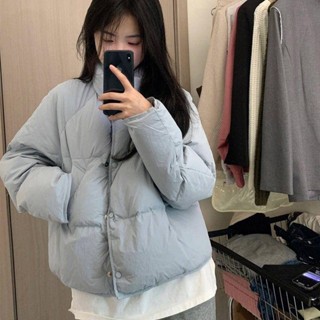 Leann-黎安小個子羽絨棉服女冬季短款新款韓版立領設計感加厚外套