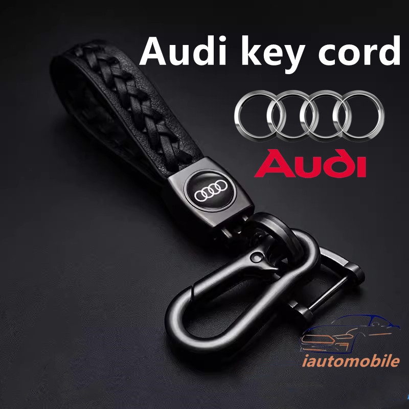 奧迪車標鑰匙扣a4 A5 A6 A7 A8 Q3 Q5 Q7 AudiTT編織繩鑰匙扣