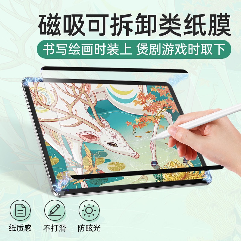 適用ipad類紙膜磁吸蘋果平板電腦2018 2019 2021可拆卸Pro 11英寸12.9手繪10.5書寫7/8繪畫a