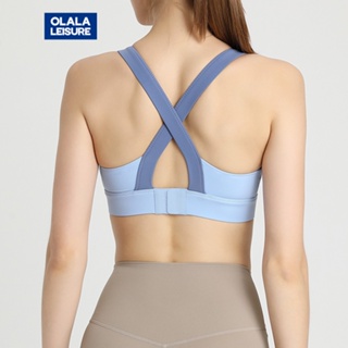 OLALA 休閒防震高強度女一件式式搭扣內衣健身背心固定杯胸墊運動內衣