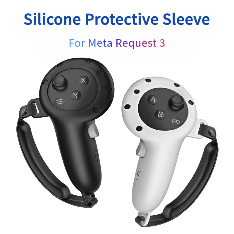 適用於 Meta Quest 3 手柄矽膠保護套、防撞防汗 VR 3 控制器配件