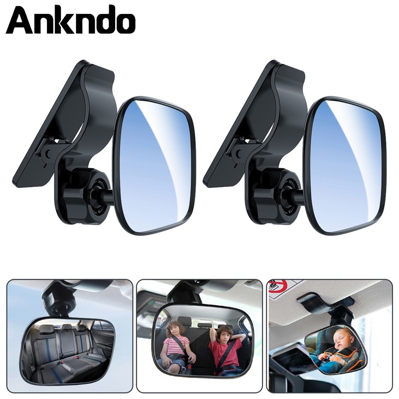 Ankndo 迷你安全汽車後座嬰兒視鏡可調節嬰兒後凸鏡嬰兒兒童監視器汽車配件