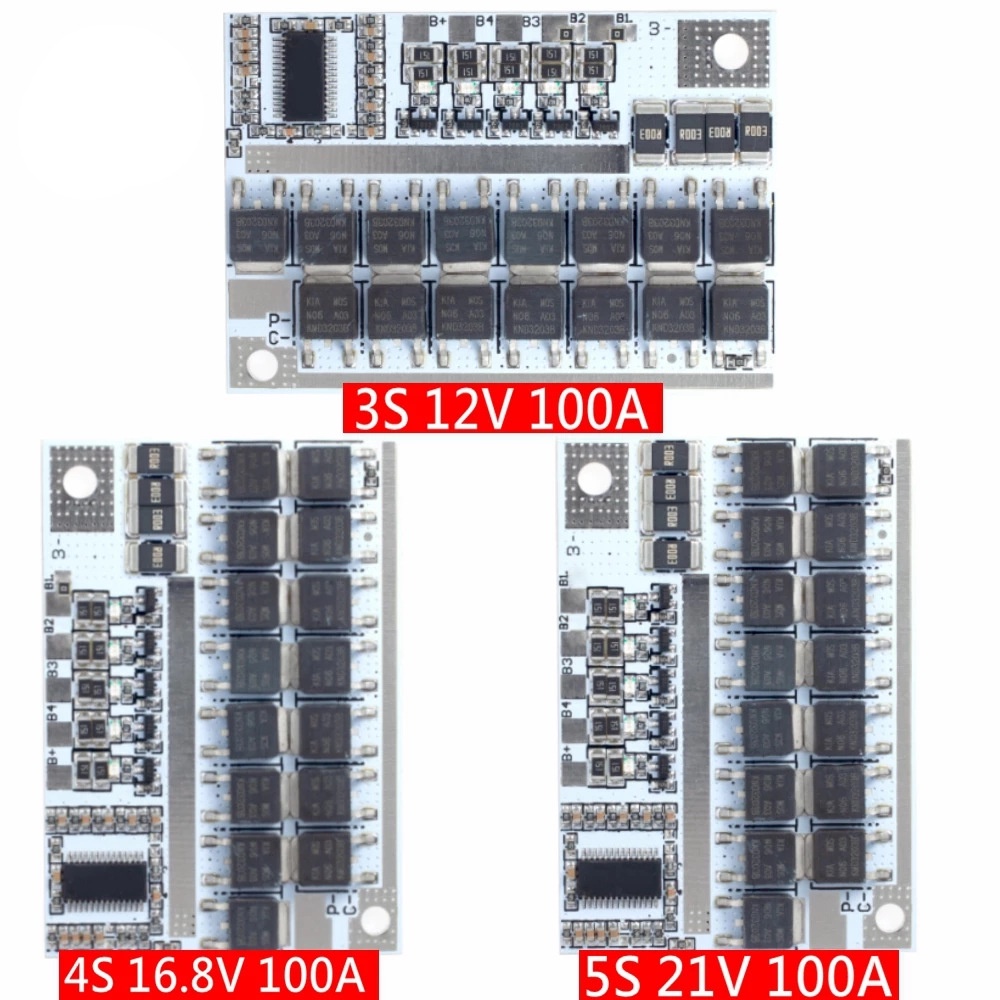 【批量可議價】3S/4S/5S 12V 100A聚合物磷酸鐵3.7V三元鋰電池保護板 3串4串5串