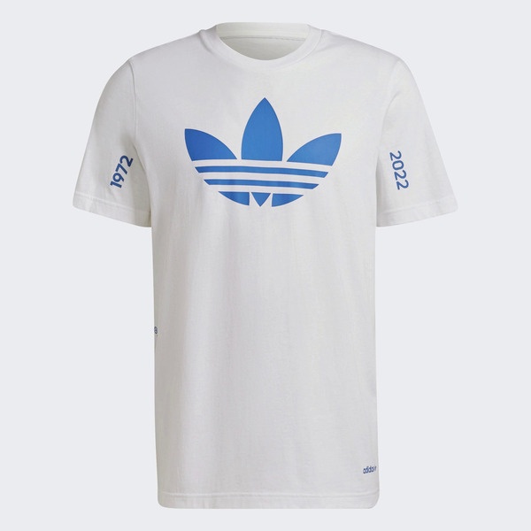 Adidas Trefoil C Tee1 HC7167 男 短袖 上衣 T恤 運動 休閒 50週年 愛迪達 白 藍