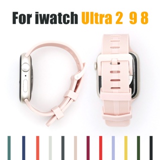 防水防汗螺紋矽膠錶帶兼容apple Watch系列Ultra2/Ultra/9/8/7/6/5/4/3/2/1 i Wa