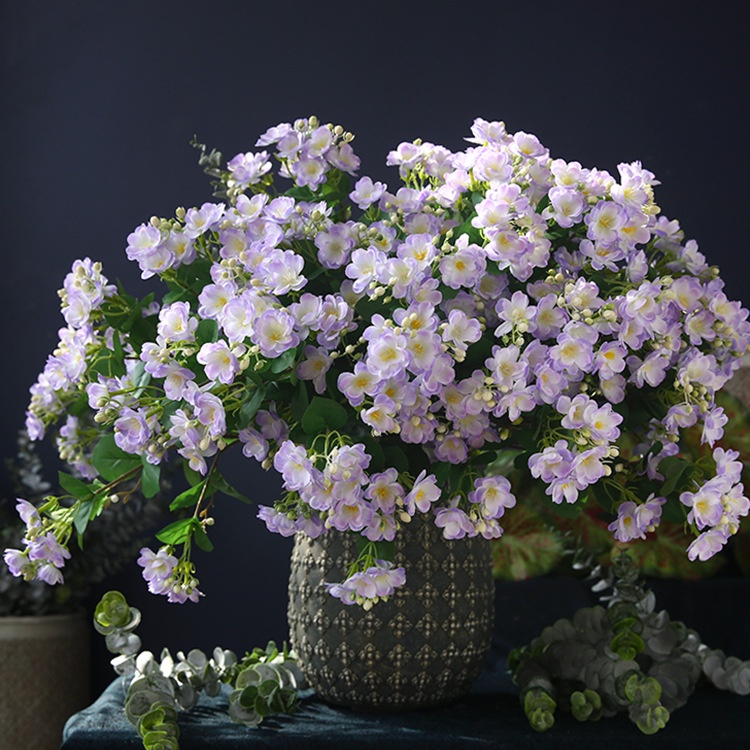 紫色茉莉花仿真花 假花裝飾客厅餐桌裝飾 田園風花艺插花