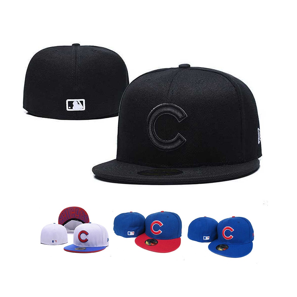 MLB 尺寸帽 芝加哥小熊 Chicago Cubs 刺繡棒球帽 男女通用 平沿不可調 全封嘻哈帽 運動時尚帽
