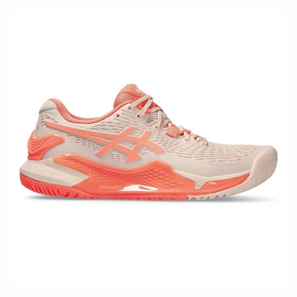 Asics GEL-Resolution 9 女 網球鞋 運動 比賽 穩定 澳網配色 粉橘 [1042A208-700]