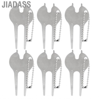 Jiadass 6 件裝高爾夫球綠色草皮工具便攜式鋅草坪修復叉標記