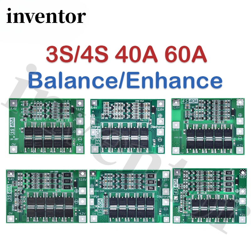 3s/4s 40A 60A 鋰離子鋰電池充電器保護板 18650 BMS 用於鑽機電機 11.1V 12.6V/14.8