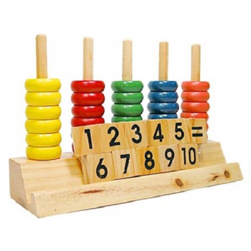 木製數數到 10 個算盤算盤玩具,兒童智能教學擴展板玩具