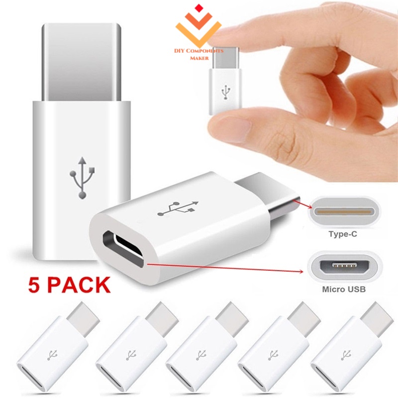 5 Pack 5個裝 Type C 公 轉 Micro USB 母 轉接頭tpc轉換頭otg手機轉換器USB-C